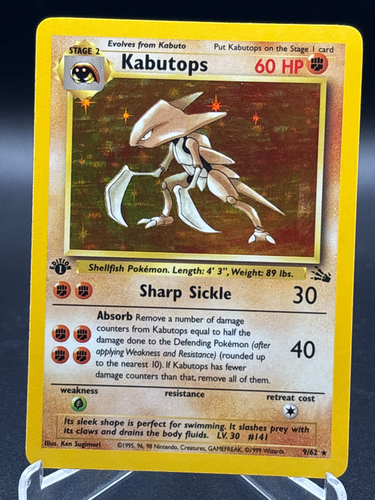 Pokémon TCG: 1999 1st Edition Kabutops 9/62 Fossil Holo