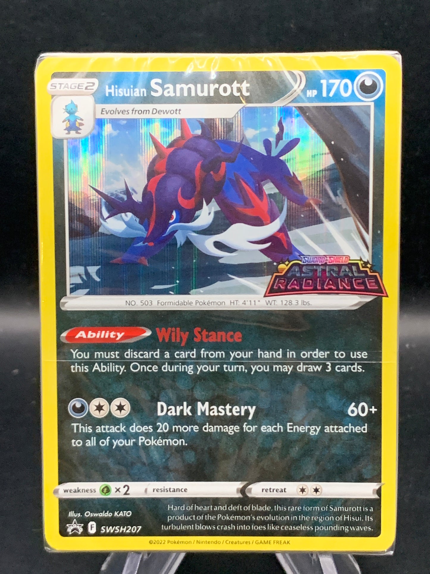 Pokémon TCG: 2022 Hisuian Samurott SWSH207 SWSH: Astral Radiance Prerelease (Sealed)