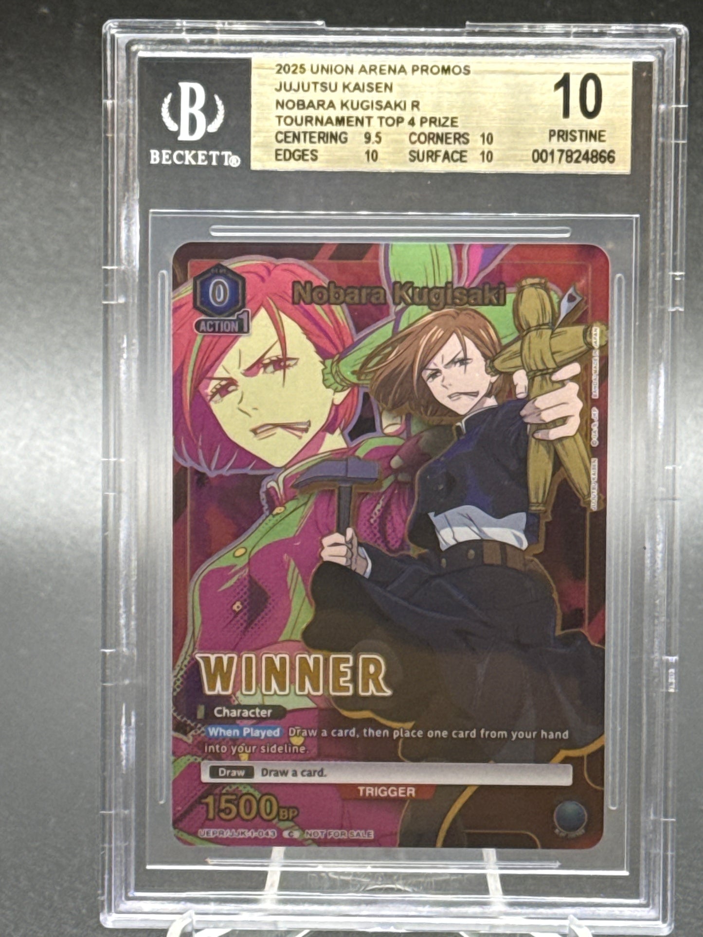 Beckett 10 UNION ARENA TCG: 2025 Jujutsu Kaisen - Nobara Kugisaki - Tournament top 4 prize - Promo
