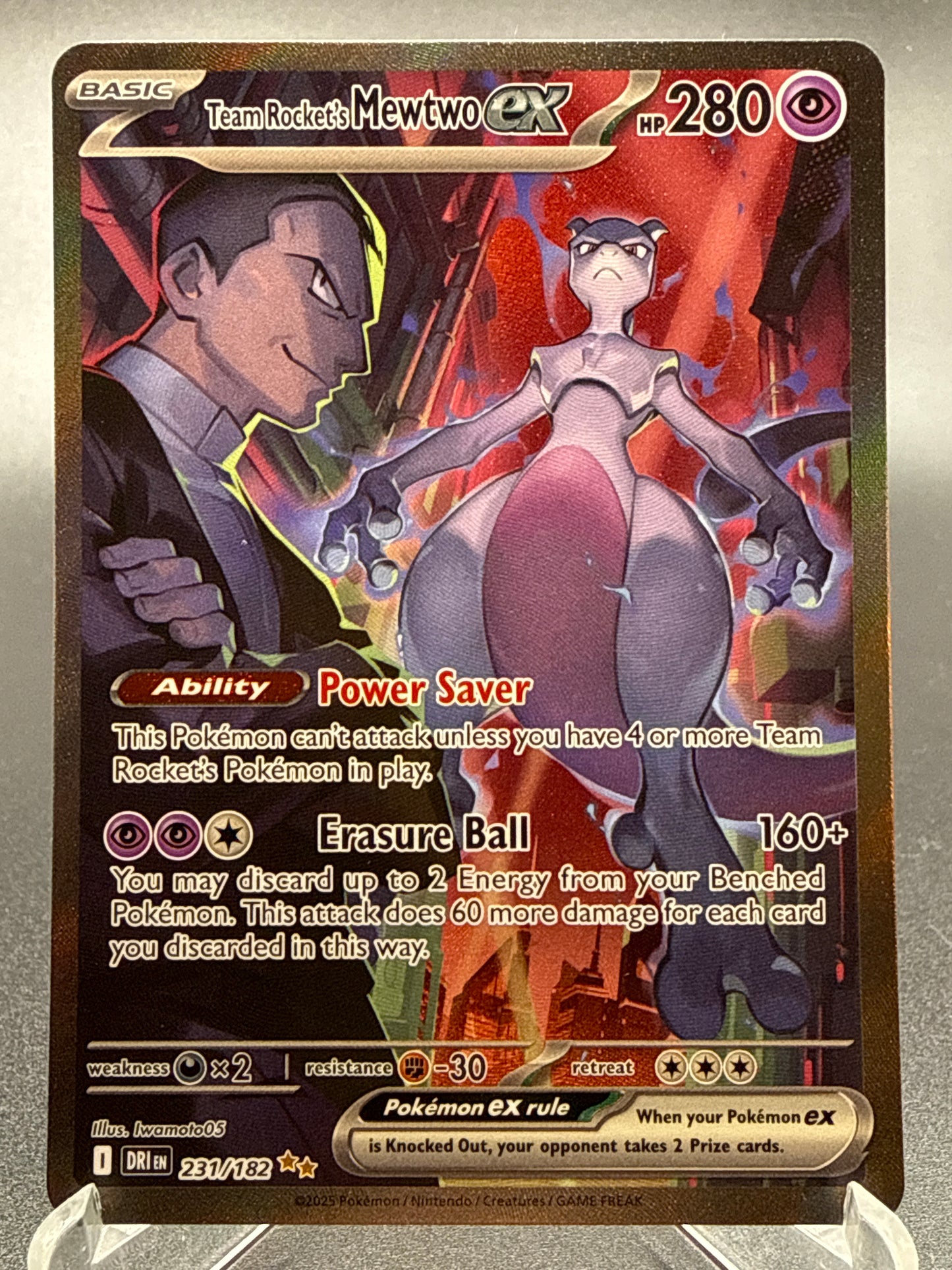 Pokémon TCG: 2025 Team Rocket's Mewtwo ex 231/182 SV: Destined Rivals