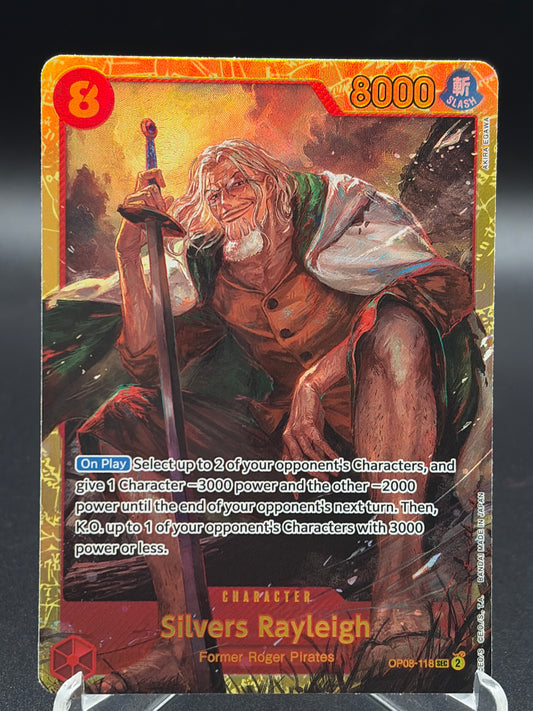 One Piece TCG: Silvers Rayleigh OP08-118 SEC Two Legends