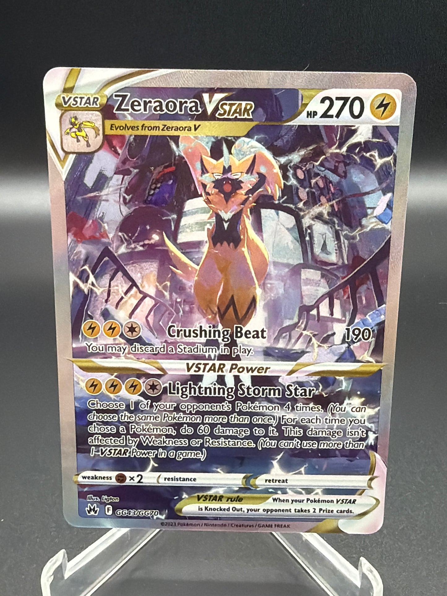 Pokémon TCG: 2023 Zeraora VSTAR GG43/GG70 SWSH: Crown Zenith Galarian Gallery