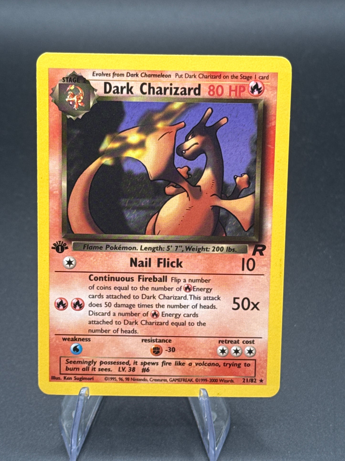 Pokémon TCG: 2000 1st edition Dark Charizard 21/82 - Team Rocket