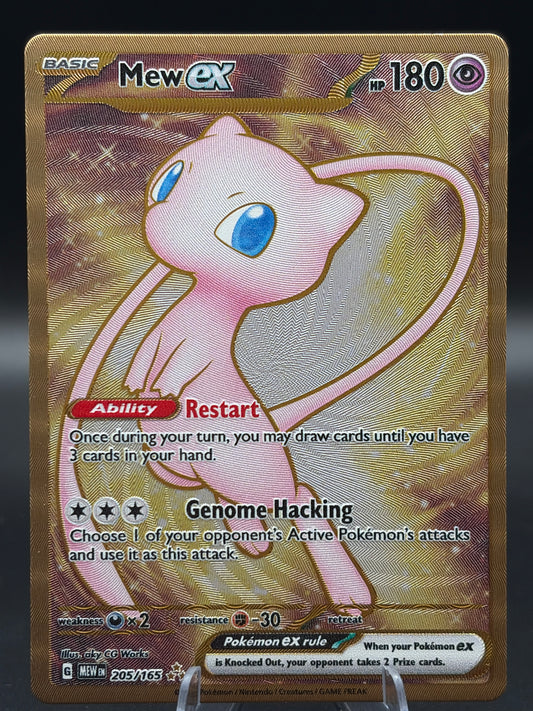 Pokémon TCG: 2023 Mew ex - 205/165 - Scarlet & Violet 151 Gold Metal Card