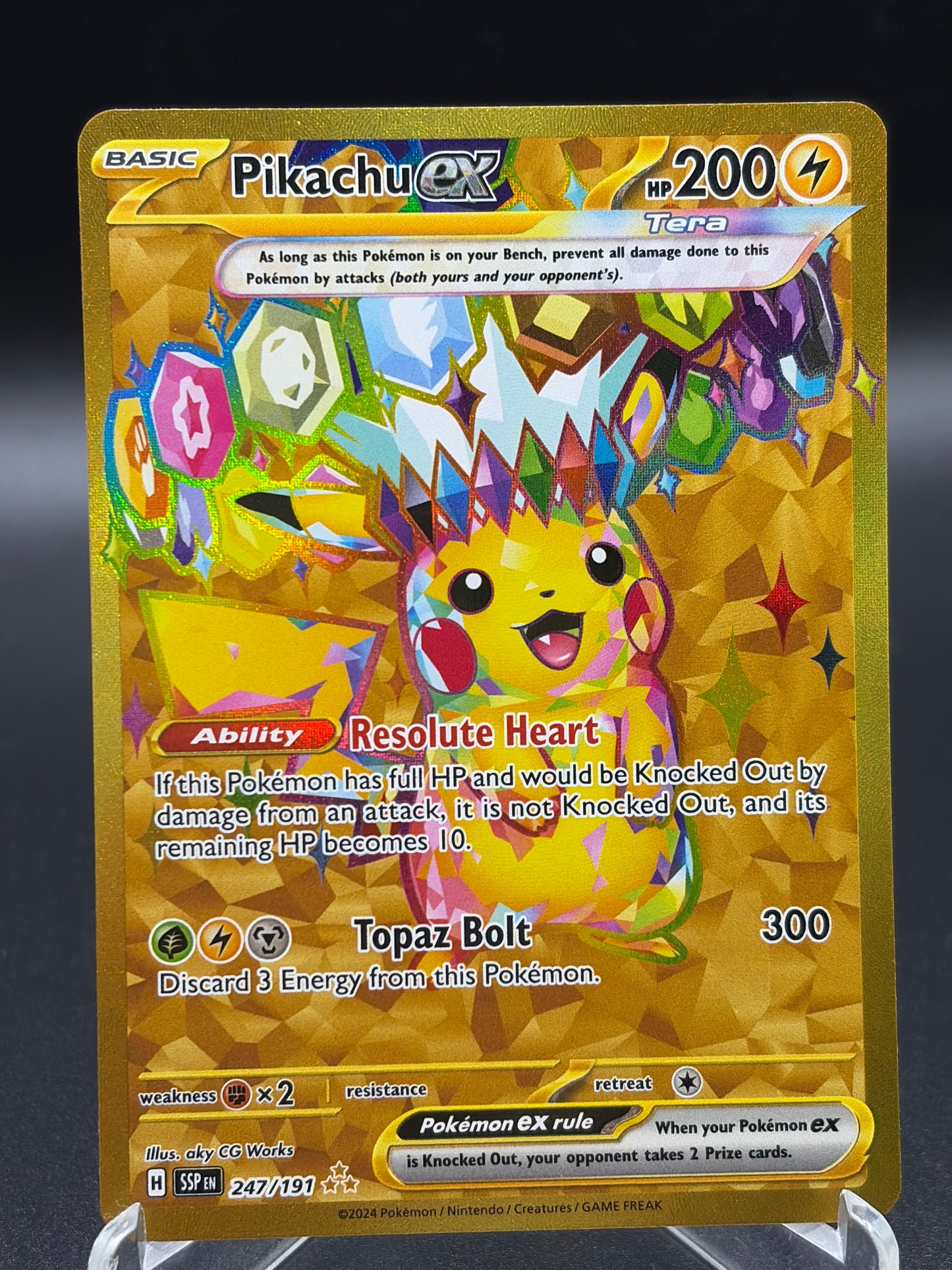 Pokémon TCG: 2024 Pikachu ex 247/191  SV: Surging Sparks