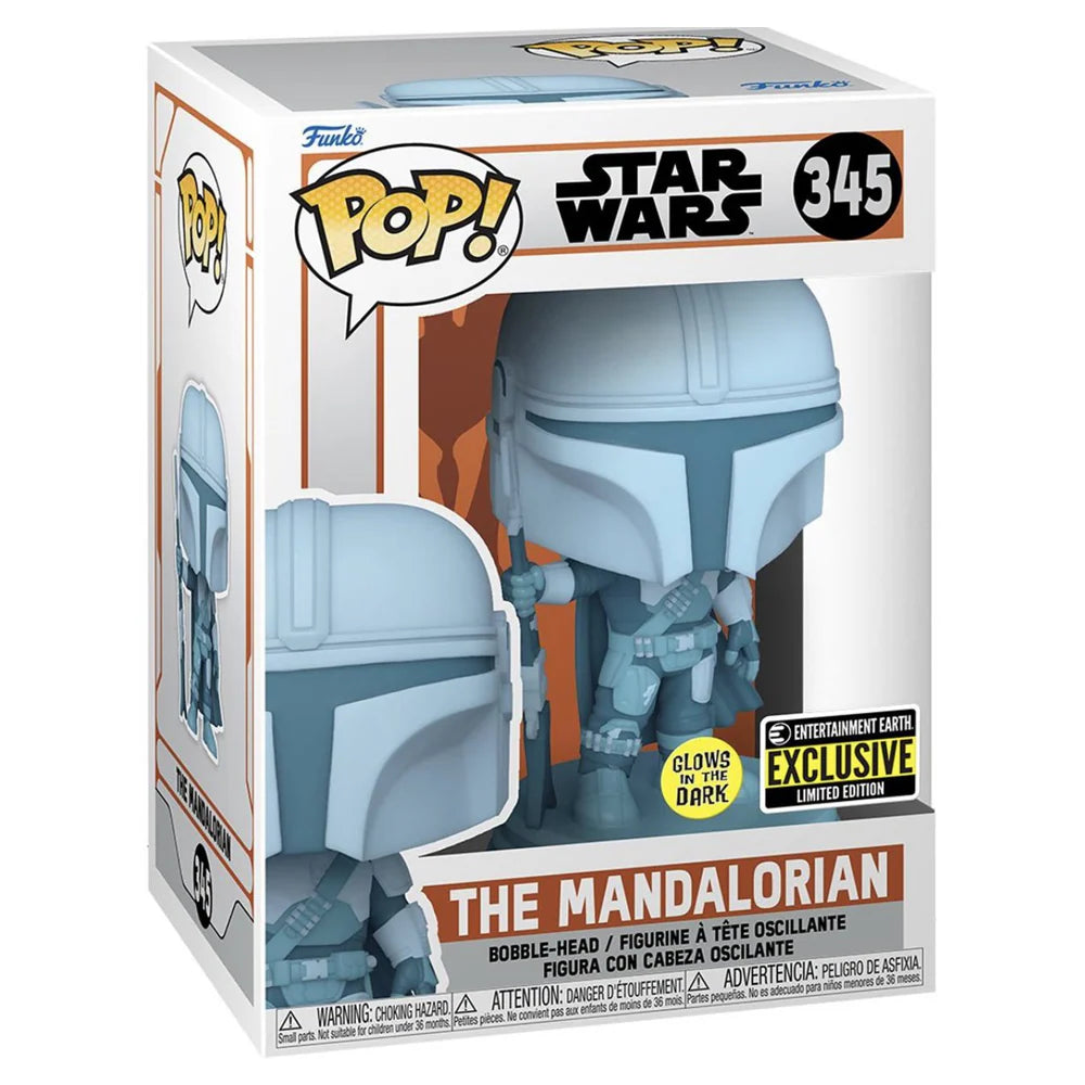 Funko PoP! STAR WARS: The Mandalorian (Hologram) 345 (Glow in The Dark)(Entertainment Earth Exclusive)