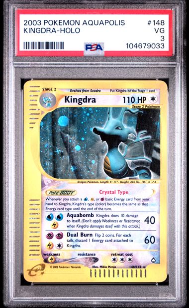 PSA 3 Pokémon TCG: 2003 Kingdra 148/147 Aquapolis Holo