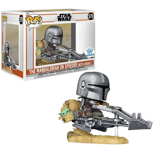 Funko PoP! Star Wars: The Mandalorian On Speeder (With Grogu) - 579 - (Missing Sticker)