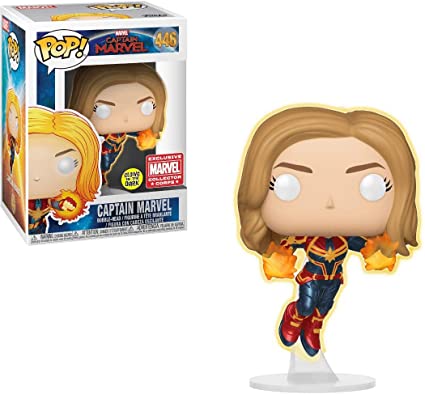 Funko PoP! Marvel: Captain Marvel (Captain Marvel) 446 (Glow In the Dark)(Marvel Collector Corps Exclusive)