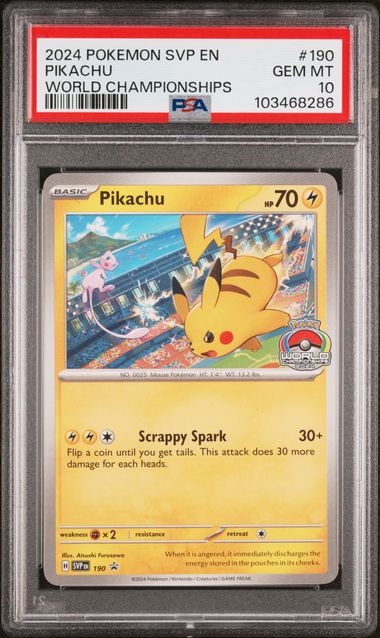 PSA 10 Pokémon TCG: 2024 Pikachu World Championships SVP-190