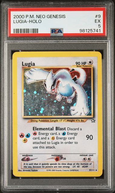 PSA 5 Pokemon TCG: 2000 Lugia 9/111 Neo Genesis Holo