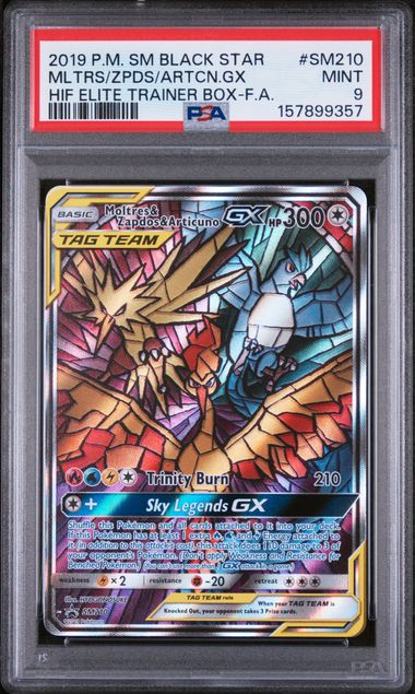PSA 9 Pokémon TCG: 2019 Moltres & Zapdos &  Articuno GX SM210 S&M: Promo