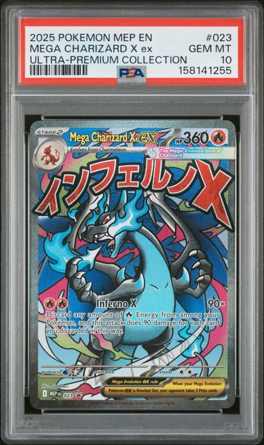 PSA 10 Pokémon TCG: 2025 Mega Charizard X ex - #023 - MEP: Mega Evolution Promo