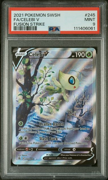 PSA 9 Pokémon TCG: 2021 Celebi V 245/264 SWSH: Fusion Strike