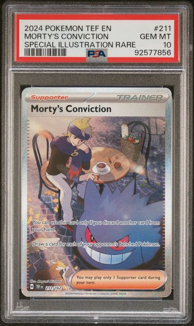 PSA 10 Pokémon TCG: 2024 Morty's Conviction 211/162 SV: Temporal Forces