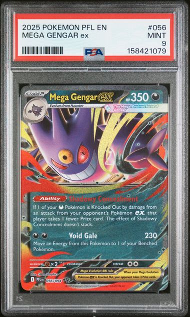 PSA 9 Pokémon TCG: 2025 Mega Gengar ex - 056/094 - PFL: Phantasmal Flames