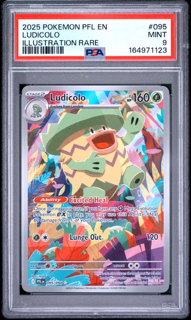 PSA 9 Pokémon TCG: 2025 Ludicolo - 095/094 - ME02: Phantasmal Flames