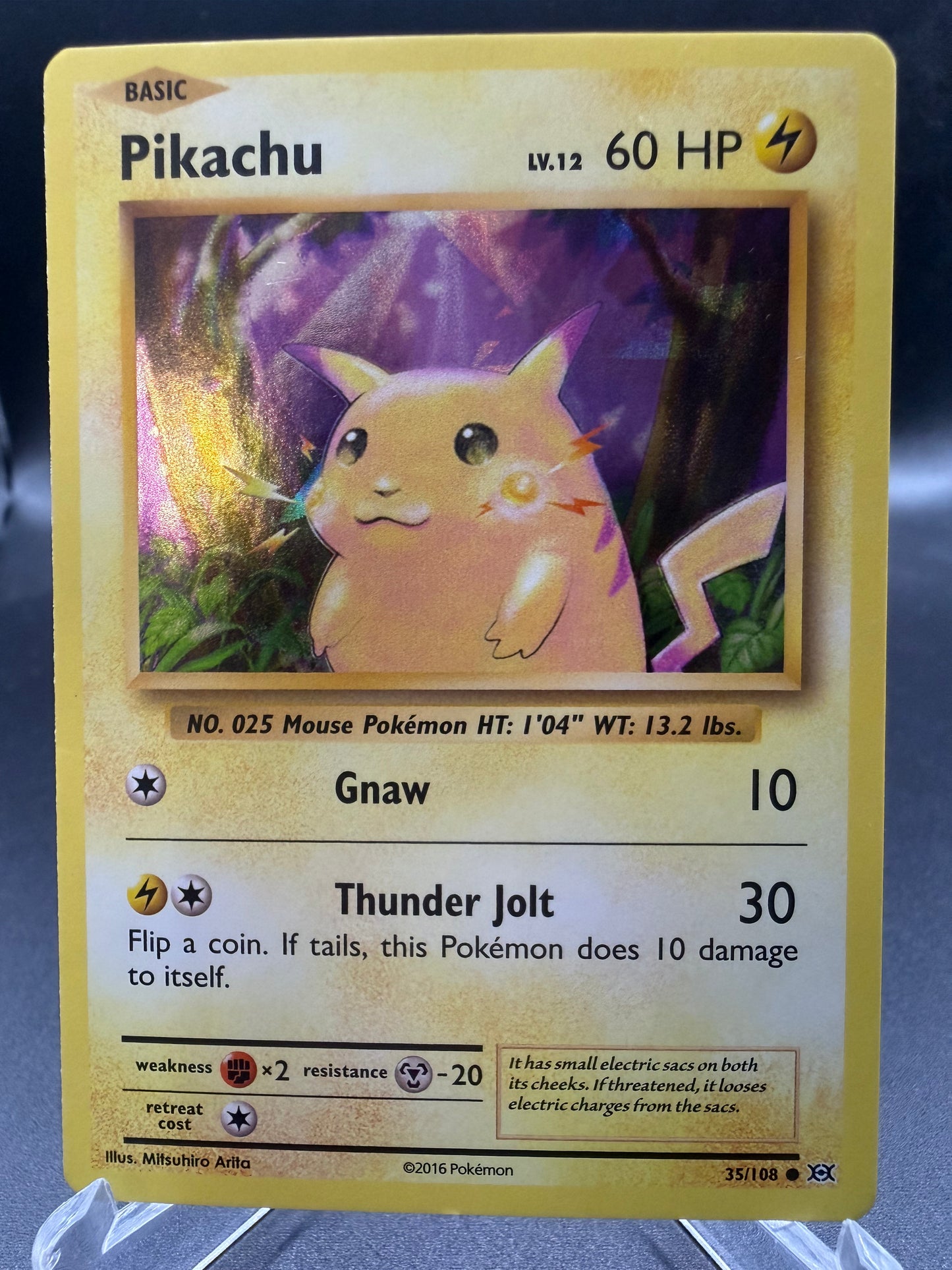 Pokémon TCG: 2016 Pikachu - 35/108  XY: Evolution (Cracked Ice Holo)
