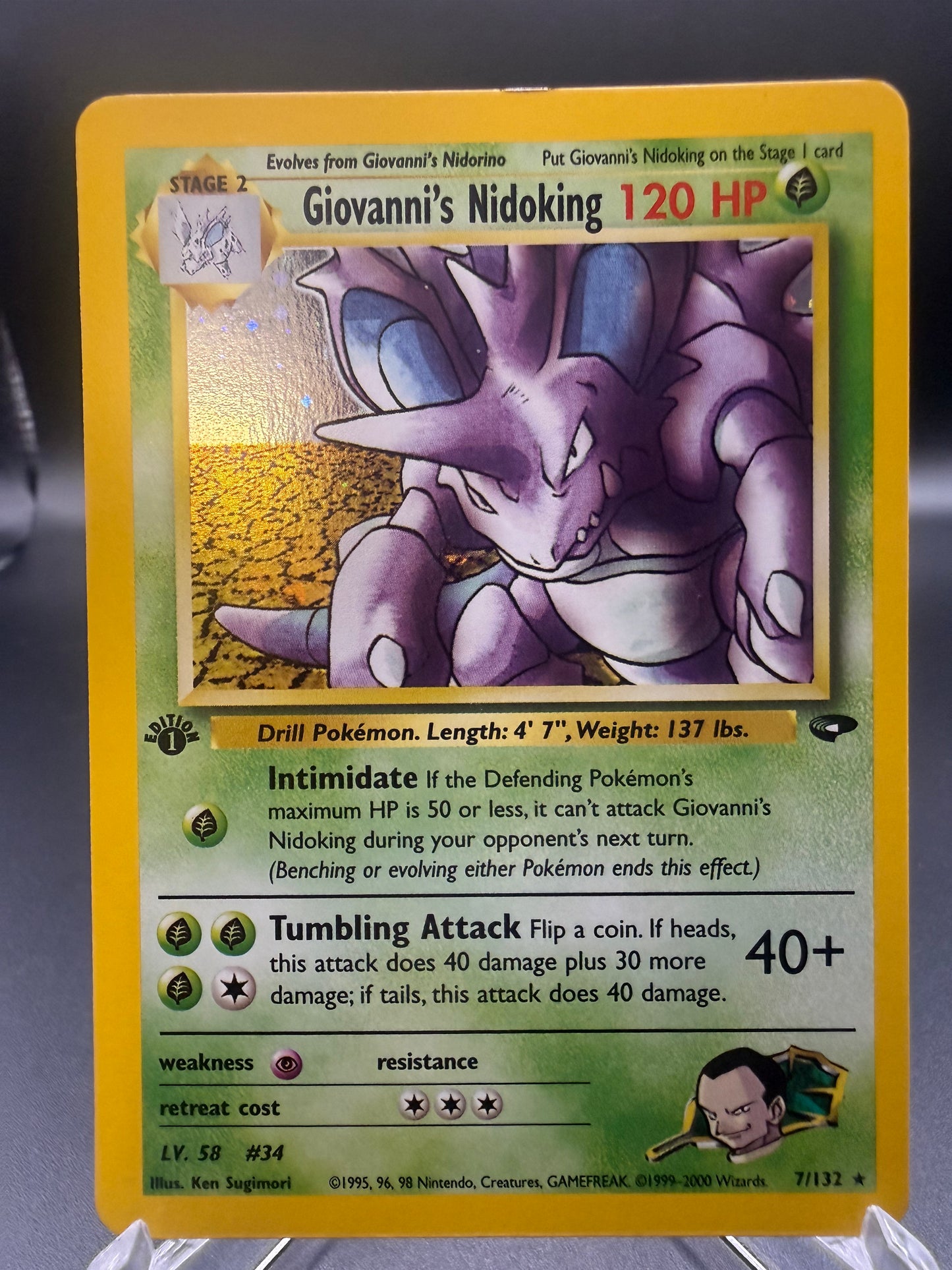 2000 Giovanni’s Nidoking 7/132 Holo 1st Edition