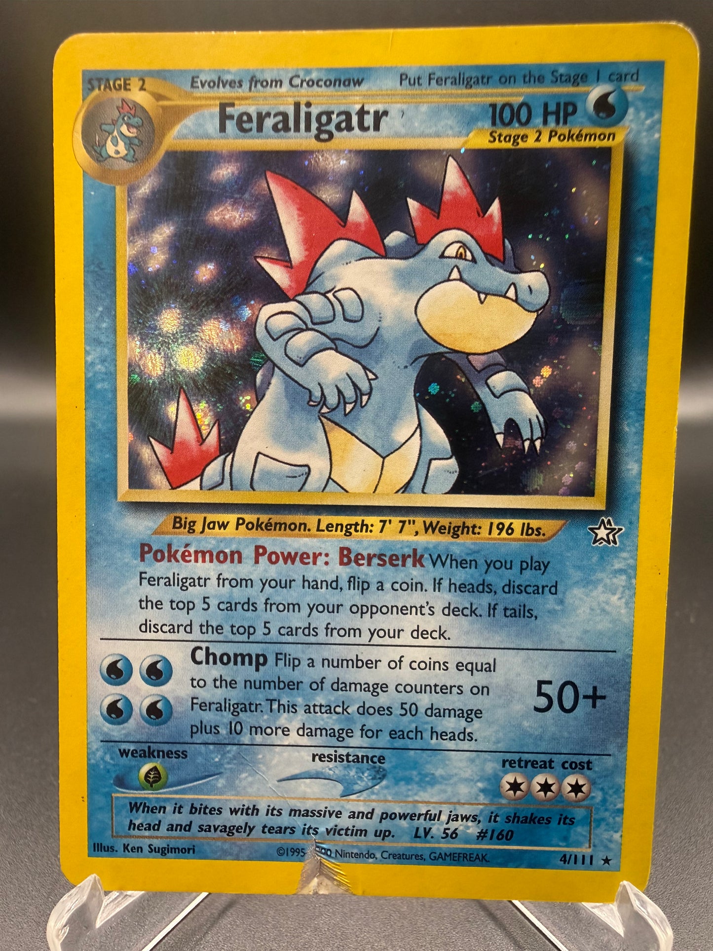 Pokémon TCG: 2000 Feraligatr 4/111 Neo Genesis Holo (Damaged)