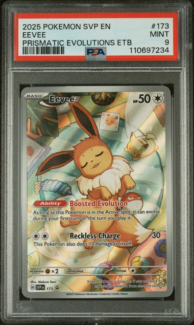 PSA 9 Pokémon TCG: 2025 Eevee - #173 - SV: Prismatic Evolutions Promo