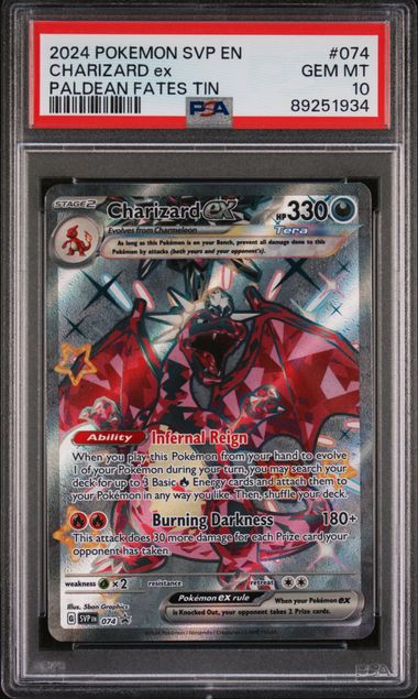 PSA 10 Pokémon TCG: 2024 Charizard ex 074 Promo Paldean Fates