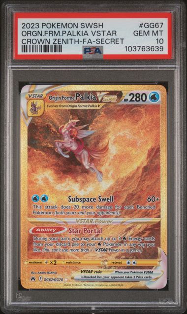 PSA 10 Pokémon TCG: 2023 Origin Forme Palkia Vstar - GG67/GG70 - SWSH: Crown Zenith