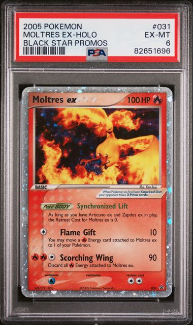 PSA 6 Pokemon TCG: 2005 Moltres ex Holo 31 Black Star Promos