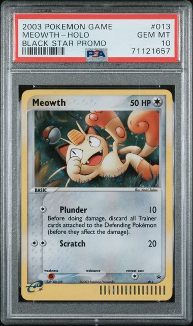 PSA 10 Pokémon TCG: 2003 Meowth - 013 - Nintendo Promos