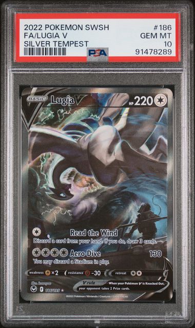 PSA 10 Pokemon TCG: 2022 Lugia V 186/195 Silver Tempest