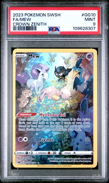 PSA 9 Pokémon TCG: 2023 Mew GG10/GG70 S&S: Crown Zenith