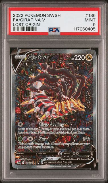 PSA  9 Pokemon TCG:  2022 Giratina V 186/196 Lost Origin