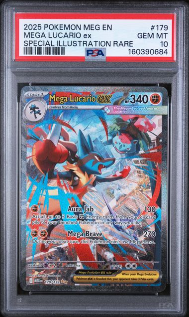 PSA 10 Pokémon TCG: 2025 Mega Lucario ex -179/132 - MEG: Mega Evolution
