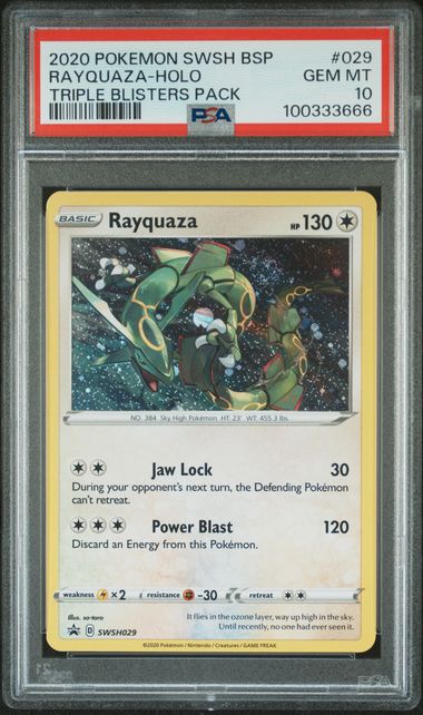 PSA 10 Pokemon TCG: 2020 Rayquaza SWSH029 - Triple Blisters Pack
