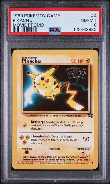 PSA 8 Pokémon TCG: 1999 Pikachu #4 Movie Promo