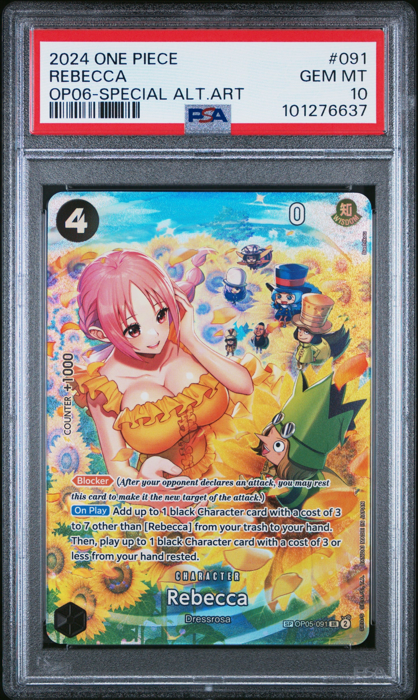 PSA 10 One Piece TCG: 2024 One Piece Rebecca OP06-Special Alt Art - 101276637