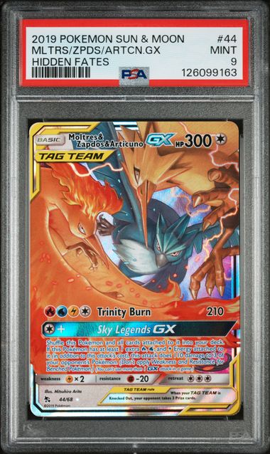 PSA 9 Pokémon TCG: 2019 Pokemon Sun & Moon - MLTRS/ZPDS/ARTCN GX - Hidden Fates