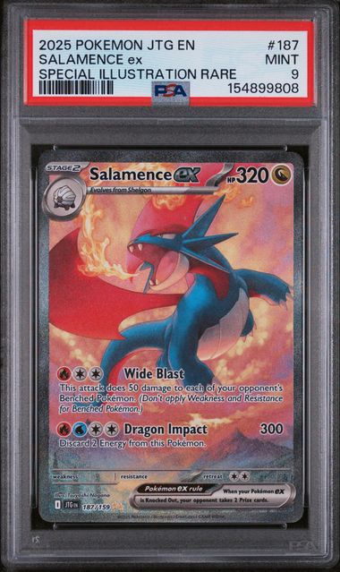 PSA 9 Pokémon TCG: 2025 Salamence ex 187/159 SV: Journey Together