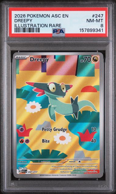 PSA 8 Pokémon TCG: 2026 POKEMON ASC EN-ASCENDED HEROES #247 DREEPY ILLUSTRATION RARE