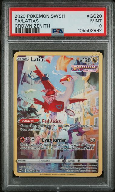 PSA 9 Pokemon TCG: 2023 Latias GG20/GG70 - SWSH: Crown Zenith: Galarian Gallery