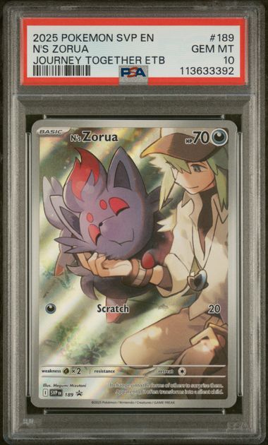 PSA 10 Pokémon TCG: 2025 N's Zorua 189 ETB promo SV09: Journey Together