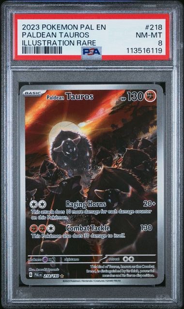 PSA 8 Pokémon TCG: 2023 Paldean Tauros - 218/193 - SV: Paldea Evolved
