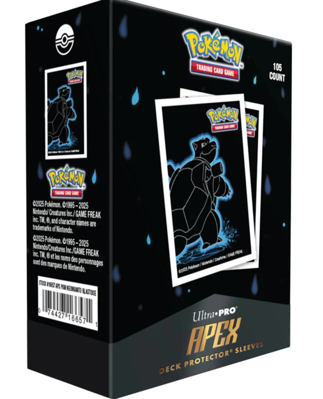 Pokémon: Neon Kanto Blastoise 105ct APEX DECK PROTECTOR® Sleeves