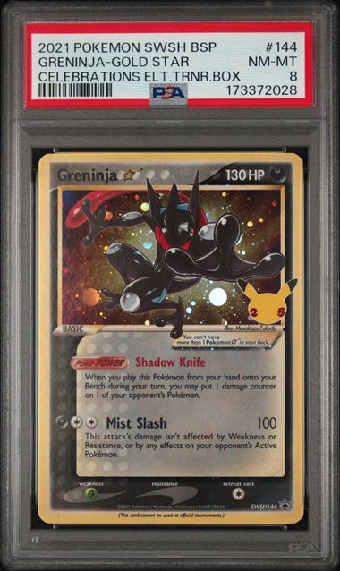 PSA 8 Pokémon TCG: 2021 - Greninja Gold Star - SWSH144 - Sword & Shield Celebrations Promo