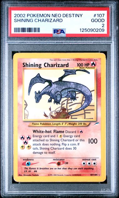 PSA 2 Pokémon TCG: 2000 Shining Charizard - 107/105 - Neo Destiny
