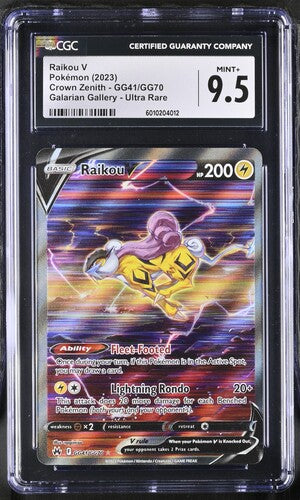 CGC 9.5 Pokemon TCG: 2023 Raikou V GG41/GG70 Crown Zenith Galarian Gallery