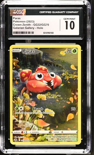 CGC 10 Pokémon TCG: 2023 Paras - GG32/GG70 - SWSH: Crown Zenith: Galarian Gallery