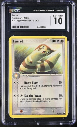 CGC 10 Pokémon TCG: 2006 Furret - 33/92 - LM: Legend Maker