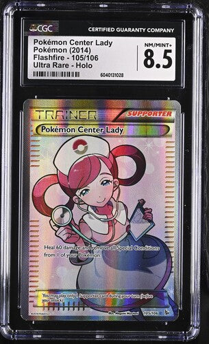 CGC 8.5 Pokémon TCG: 2014 Pokemon Center Lady 105/106 Flashfire