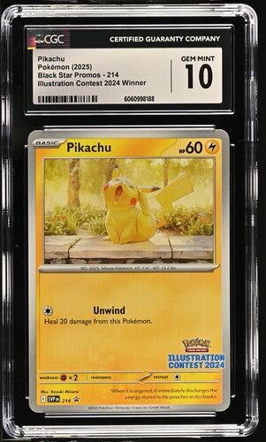 CGC 10 Pokémon TCG: Pikachu #214 Illustration Contest 2024